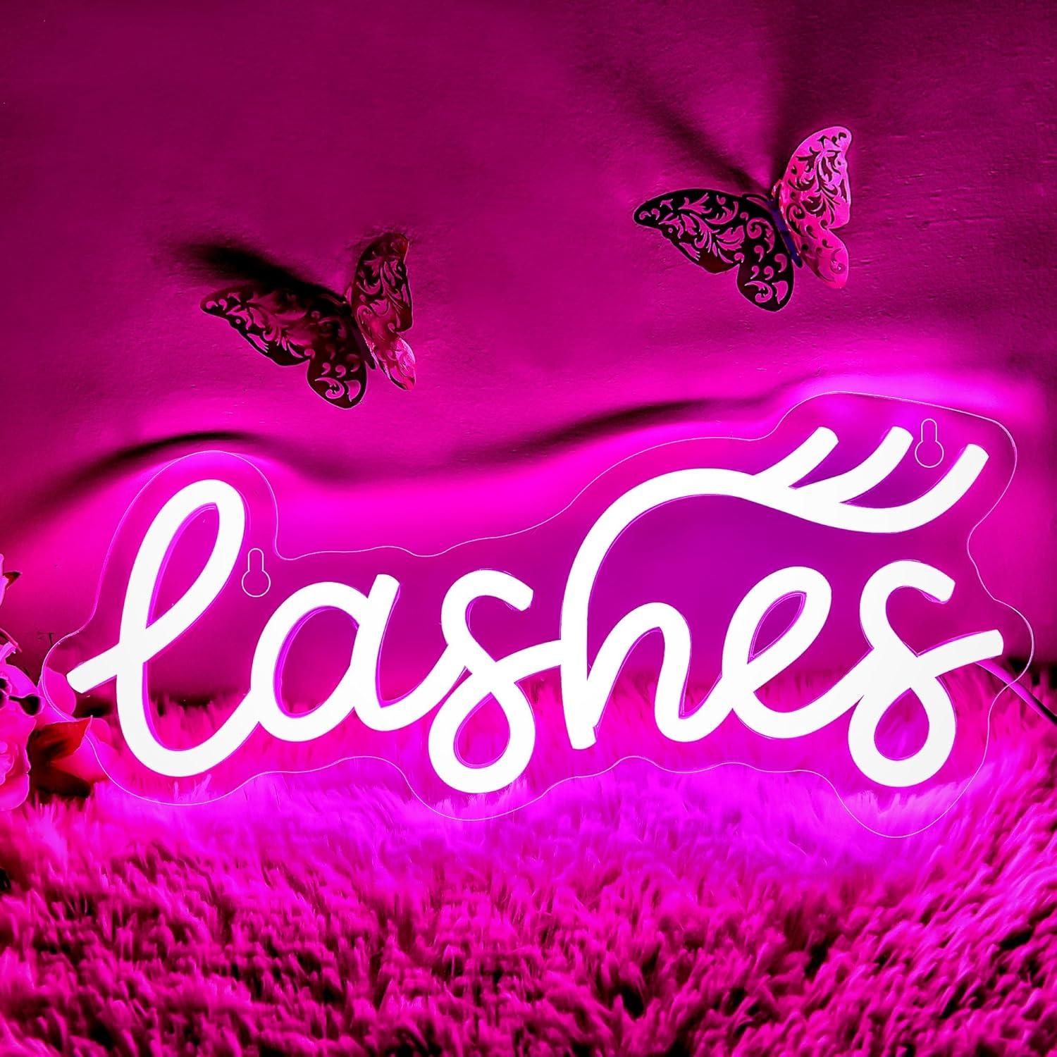 Lashes Neon Sign Lady Text Led - Beauty No Makeup ulasan dan harga